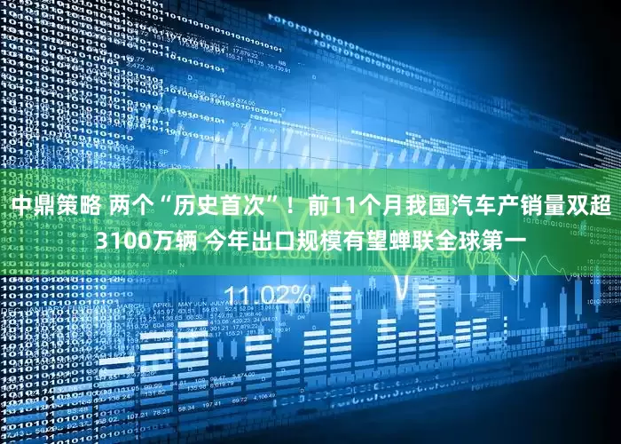 中鼎策略 两个“历史首次”！前11个月我国汽车产销量双超3100万辆 今年出口规模有望蝉联全球第一